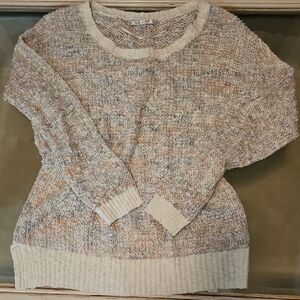 LC Lauren Conrad Neutral Marled Scoop-Neck Sweater in Beige and Cream